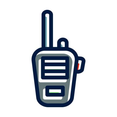 Kişisel ve Ticari Kullanım İçin Koyu Renk Simgeleri Doldurulmuş Telsiz Vektör Kalın Çizgisi