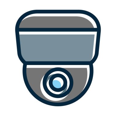 Kişisel ve ticari kullanım için Koyu Renk Simgelerini Doldurulmuş CcTV Vektör Kalın Çizgisi