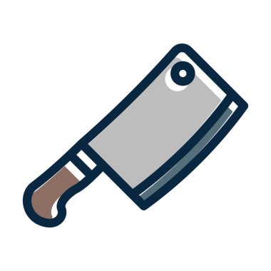 Kasap Bıçağı Kalın Çizgisi Koyu Renk Simgeleri Kişisel ve Ticari Kullanım İçin Dolduruldu