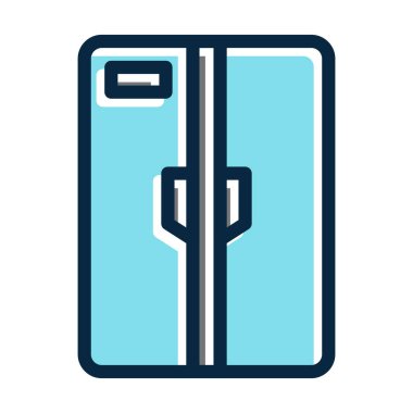 Buzdolabı Kalın Çizgisi Kişisel ve Ticari Kullanım İçin Koyu Renk Simgeleri Dolduruldu