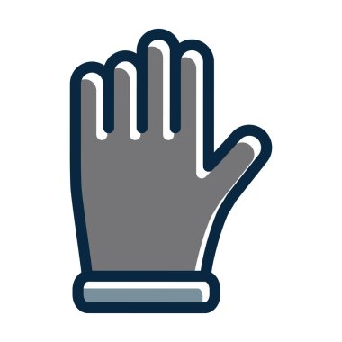 Kişisel ve Ticari Kullanım İçin Koyu Renk Simgeleri Doldurulmuş Eldiven Vektörü Kalın Çizgisi