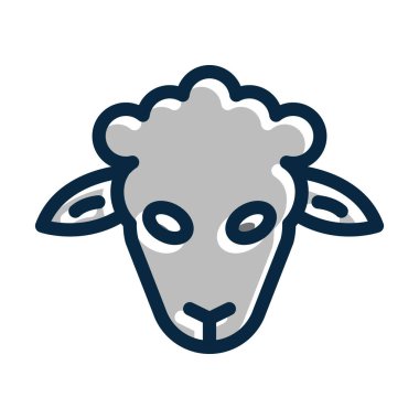 Kuzu Vektörü Kalın Çizgisi Koyu Renk Simgeleri Kişisel ve Ticari Kullanım İçin