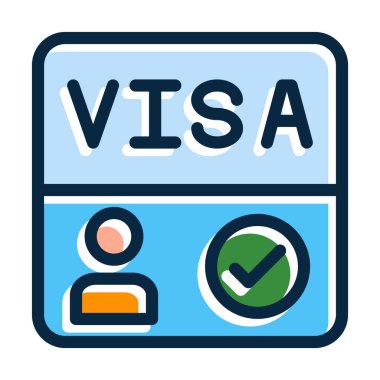 Visa Vector Kalın Çizgisi Kişisel ve Ticari Kullanım İçin Koyu Renk Simgeleri Dolduruldu