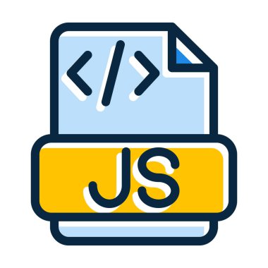 Kişisel ve Ticari Kullanım İçin Koyu Renk Simgelerini Doldurulmuş Javascript Vektör Kalın Çizgisi