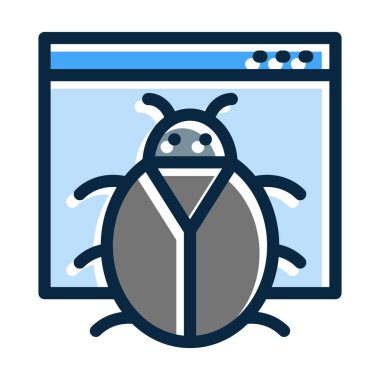 Kişisel ve ticari kullanım için Koyu Renk Simgeleri Doldurulmuş Hata Vektörü Kalın Çizgisi