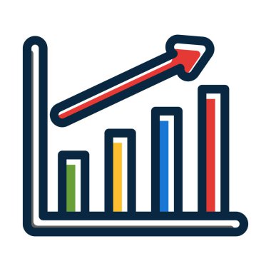 Büyüyen Vektör Kalın Çizgisi Kişisel ve Ticari Kullanım İçin Koyu Renk Simgeleri Dolduruldu
