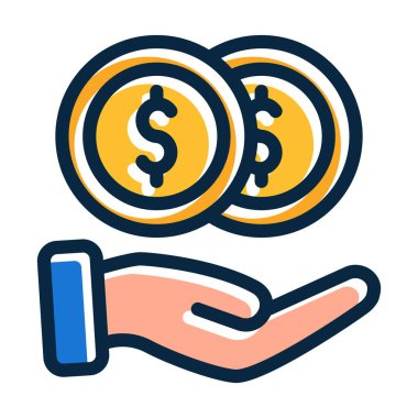 Kişisel ve ticari kullanım için Koyu Renk Simgeleri Doldurulmuş Kredi Vektörü Kalın Çizgisi