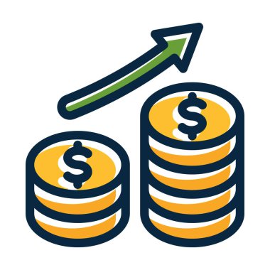 Enflasyon Vektörü Kalın Çizgisi Kişisel ve Ticari Kullanım İçin Koyu Renk Simgeleri Dolduruldu