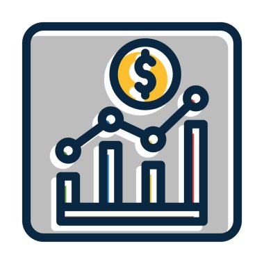 Kişisel ve Ticari Kullanım İçin Koyu Renk Simgeleri Doldurulmuş Borsa Uygulaması Kalın Çizgisi