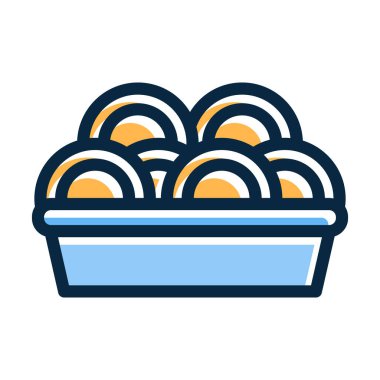 Kişisel ve ticari kullanım için Koyu Renk Simgeleri Doldurulmuş Makarna Vektörü Kalın Çizgisi