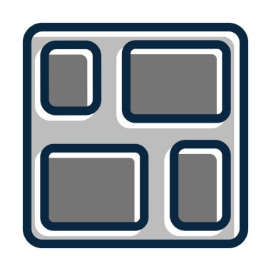 Gıda Tepsisi Kalın Çizgisi Kişisel ve Ticari Kullanım İçin Koyu Renk Simgeleri Dolduruldu