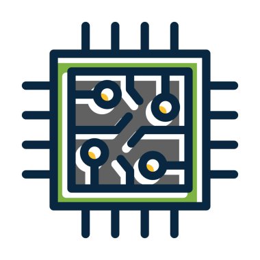 Kişisel ve ticari kullanım için Koyu Renk Simgelerini Doldurulmuş Chip Vector Kalın Çizgisi