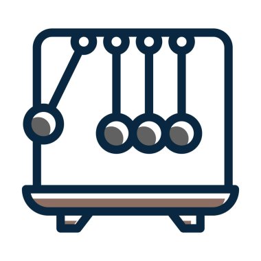 Newton 'un Beşik Vektör Kalın Çizgisi Kişisel ve Ticari Kullanım İçin Koyu Renk Simgelerini Doldurdu