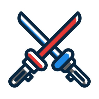 Lazer Kılıç Vektör Kalın Çizgisi Kişisel ve Ticari Kullanım İçin Koyu Renk Simgeleri Dolduruldu