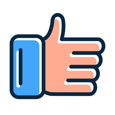 Kişisel ve Ticari Kullanım İçin Koyu Renk Simgelerini Doldurulmuş Vektör Kalın Çizgisine Başparmak Verdi