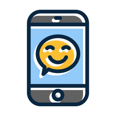 Emoji Vektör Kalın Çizgisi Kişisel ve Ticari Kullanım İçin Koyu Renk Simgeleri Dolduruldu