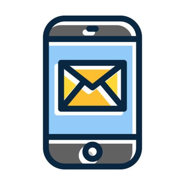 Kişisel ve ticari kullanım için Koyu Renk Simgeleri Doldurulmuş Posta Vektörü Kalın Çizgisi