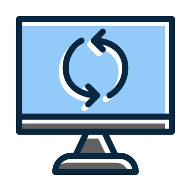 Kişisel ve Ticari Kullanım İçin Koyu Renk Simgelerini Doldurulmuş Vektör Kalın Çizgisini Güncelle