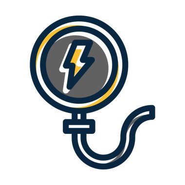 Kişisel ve ticari kullanım için Koyu Renk Simgeleri Doldurulmuş Kablosuz Şarj Vektörü Kalın Çizgisi