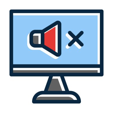 Kişisel ve ticari kullanım için Koyu Renk Simgeleri Doldurulmuş Ses Vektörü Kalın Çizgisi Yok