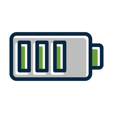 Kişisel ve Ticari Kullanım İçin Koyu Renk Simgelerini Doldurulmuş Pil Seviyesi Kalın Çizgisi