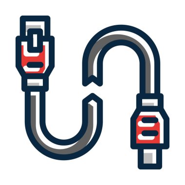 Kırık Kablo Kalın Çizgisi Kişisel ve Ticari Kullanım İçin Koyu Renk Simgeleri Dolduruldu