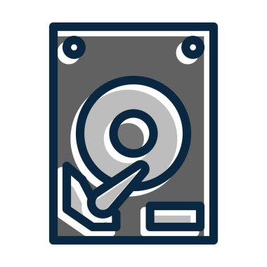 Kişisel ve ticari kullanım için Koyu Renk Simgelerini Doldurulmuş Sabit Sürücü Kalın Çizgisi