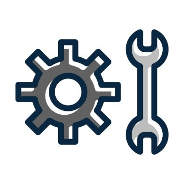 Kişisel ve Ticari Kullanım İçin Koyu Renk Simgeleri Doldurulmuş Vektör Kalın Çizgisi Ayarlanıyor