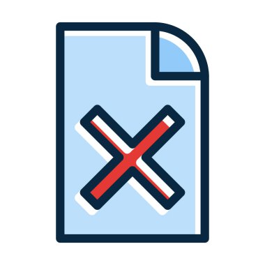 Kişisel ve Ticari Kullanım İçin Koyu Renk Simgelerini Doldurulmuş Vektör Kalın Çizgisini Reddet