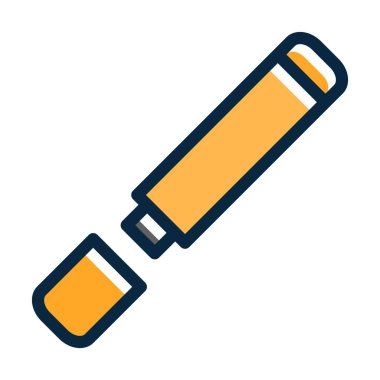 Kişisel ve Ticari Kullanım İçin Koyu Renk Simgelerini Doldurulmuş Elektronik Puro Kalın Çizgisi