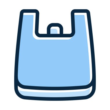 Plastik Torba Vektör Kalın Çizgisi Kişisel ve Ticari Kullanım İçin Koyu Renk Simgeleri Dolduruldu