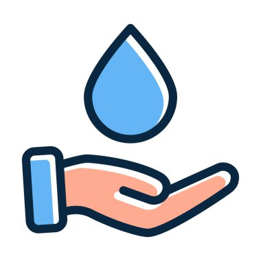 Su Vektörü Kalın Çizgisini Kaydet Koyu Renk Simgelerini Kişisel ve Ticari Kullanım İçin Kaydet