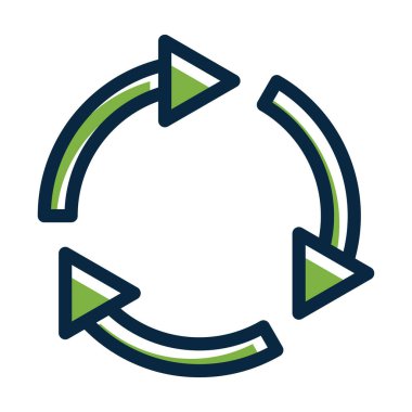 Kişisel ve Ticari Kullanım İçin Koyu Renk Simgelerini Doldurulmuş Geri Dönüşüm Çizgisi