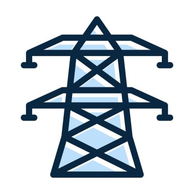 Elektrik Kulesi Kalın Çizgisi Kişisel ve Ticari Kullanım İçin Koyu Renk Simgeleri Dolduruldu