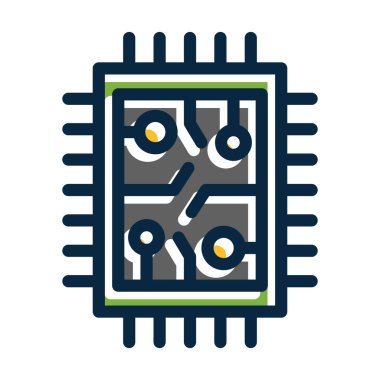 Kişisel ve ticari kullanım için Koyu Renk Simgelerini Doldurulmuş Chip Vector Kalın Çizgisi
