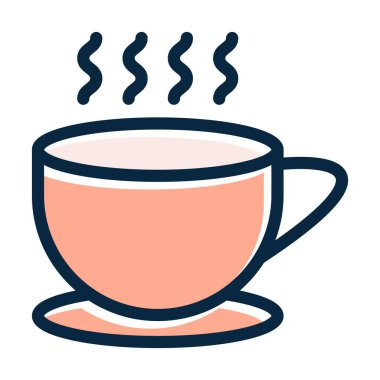 Kahve Kupası Kalın Çizgisi Kişisel ve Ticari Kullanım İçin Koyu Renk Simgeleri