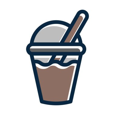 Frappe Vektör Kalın Çizgisi Koyu Renk Simgeleri Kişisel ve Ticari Kullanım İçin Simgeler