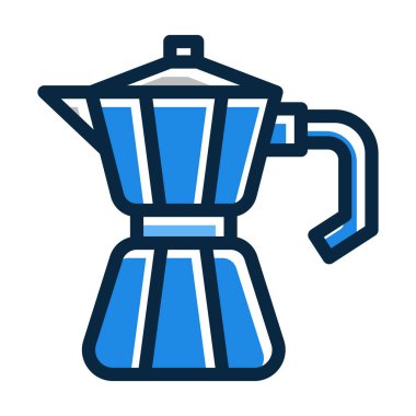 Moka Ot Vektörü Kalın Çizgisi Koyu Renk Simgeleri Kişisel ve Ticari Kullanım İçin Simgeler