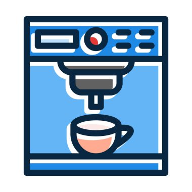 Kahve Üreticisi Kalın Çizgi Koyu Renk Simgeleri Kişisel ve Ticari Kullanım İçin Dolduruldu