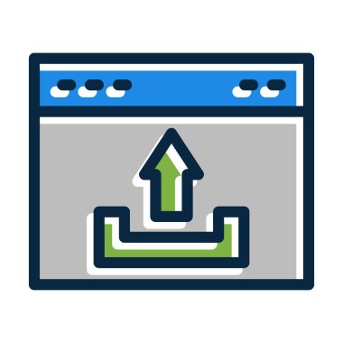 Kişisel ve Ticari Kullanım İçin Koyu Renk Simgelerini Doldurulmuş Vektör Kalın Çizgisini Yükle