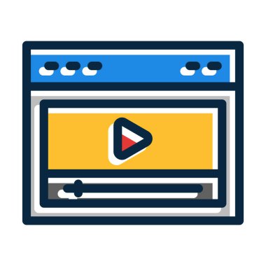 Kişisel ve Ticari Kullanım İçin Koyu Renk Simgelerini Doldurulmuş Video Oyuncu Kalın Satırı