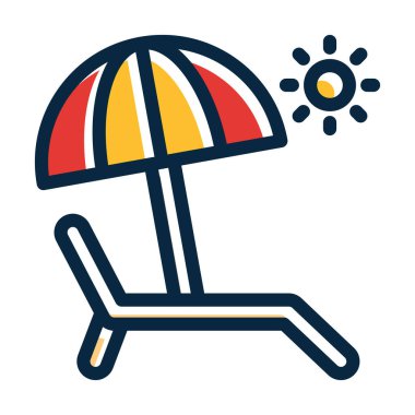 Kişisel ve Ticari Kullanım İçin Koyu Renk Simgeleri Doldurulmuş Tatil Vektörü Kalın Çizgisi