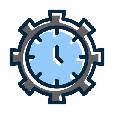 Zaman Yönetimi Kalın Çizgisi Kişisel ve Ticari Kullanım İçin Koyu Renk Simgeleri Dolduruldu