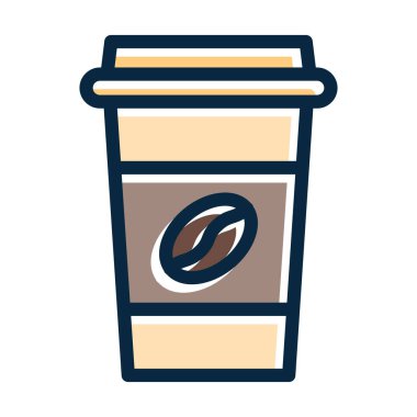 Kahve Kupası Kalın Çizgisi Kişisel ve Ticari Kullanım İçin Koyu Renk Simgeleri