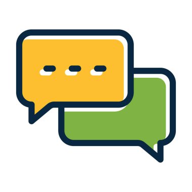 Sohbet Vektörü Kalın Çizgisi Kişisel ve Ticari Kullanım İçin Koyu Renk Simgeleri Dolduruldu