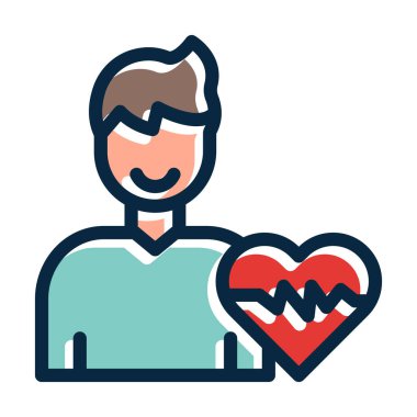 Kişisel ve ticari kullanım için Koyu Renk Simgelerini Doldurulmuş Sağlık Vektörü Kalın Çizgisi