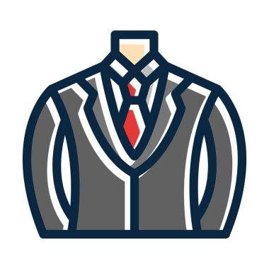 Kişisel ve Ticari Kullanım İçin Koyu Renk Simgeleri Doldurulmuş Takım Vektör Kalın Çizgisi