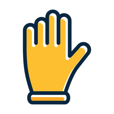 Kişisel ve Ticari Kullanım İçin Koyu Renk Simgeleri Doldurulmuş Eldiven Vektörü Kalın Çizgisi