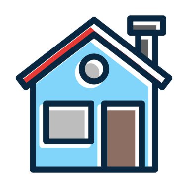 Kişisel ve Ticari Kullanım İçin Koyu Renk Simgelerini Doldurulmuş Ev Vektörü Kalın Çizgisi