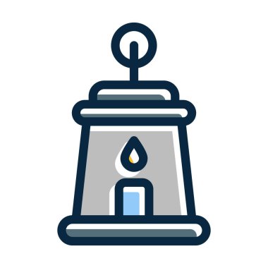 Fener Vektör Kalın Çizgisi Kişisel ve Ticari Kullanım İçin Koyu Renk Simgeleri Dolduruldu